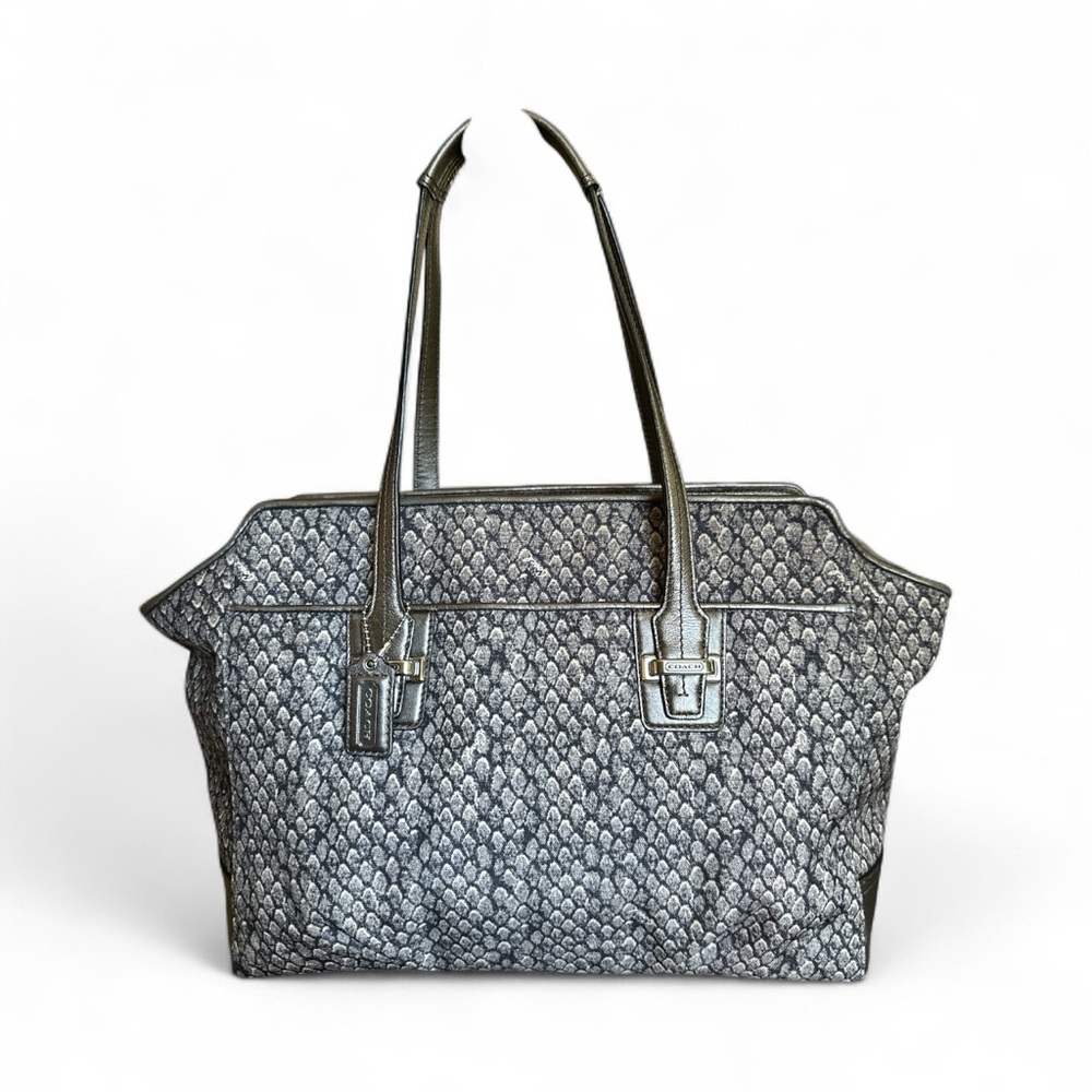 Coach Madison Sophia Metallic Silver Leather Satchel | Classic Carryall - Picture 6 of 12